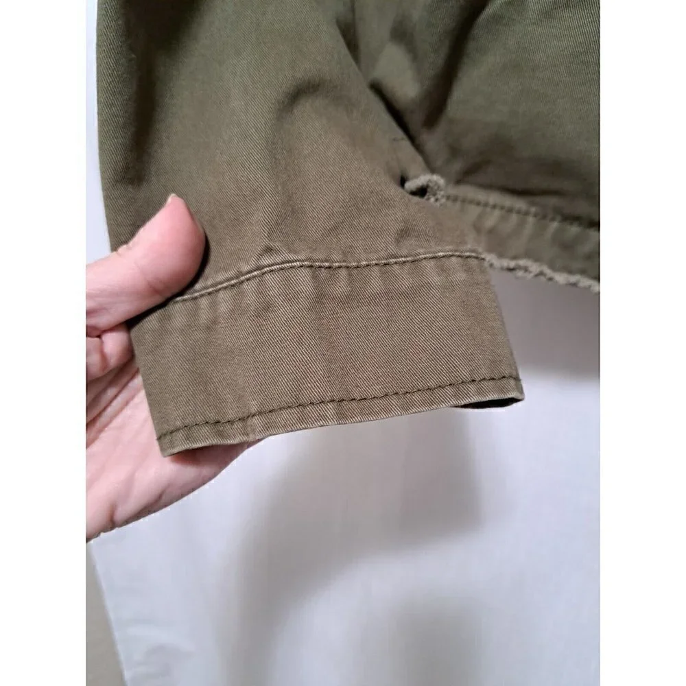 Charlotte Russe Green Flower Button Down Jacket Size L